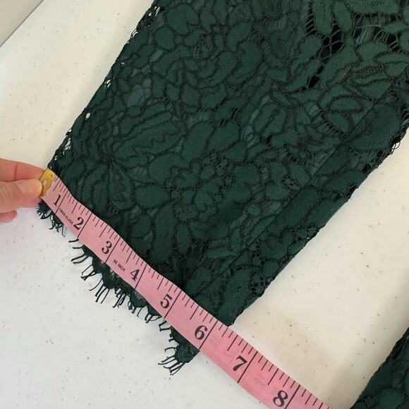 Rachel Parcell Botanica Lace Pants Women's 12 Green Scallop Hem Lined Romantic - Picture 15 of 16